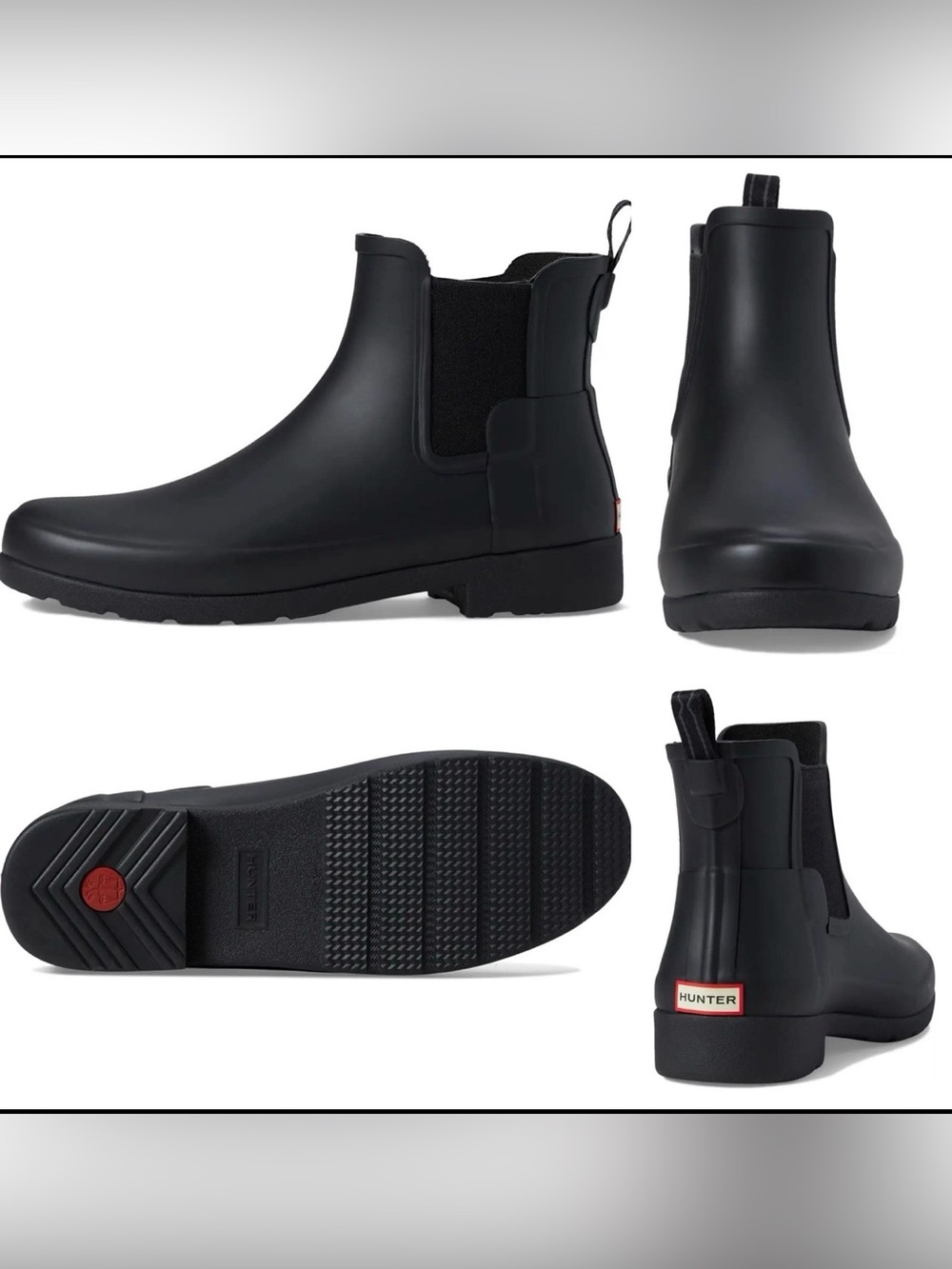 Hunter Women’s Refined Chelsea Rain Boots Black 7 NEW